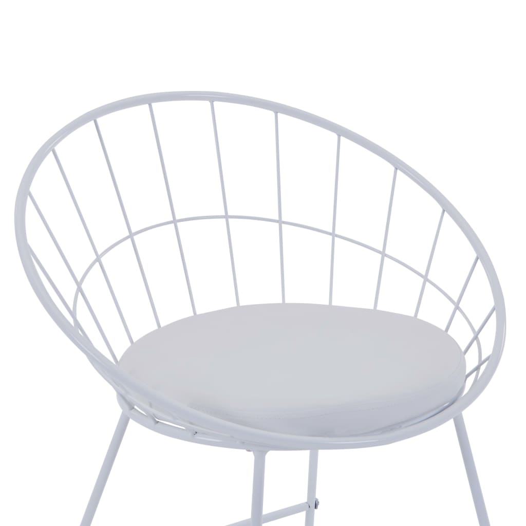Bar Chairs 2 pcs White Faux Leather