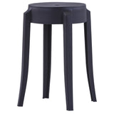 Stackable Stools 4 pcs Black Plastic - Side View