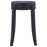 Stackable Stools 4 pcs Black Plastic - Top-Down View