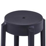 Stackable Stools 4 pcs Black Plastic - 45-Degree Angle