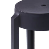 Stackable Stools 4 pcs Black Plastic - Rear View