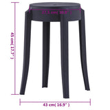 Stackable Stools 4 pcs Black Plastic - Close-Up Angle