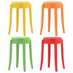 Stackable Stools 4 pcs Multicolour Plastic