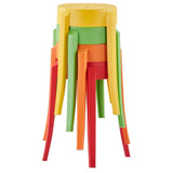 Stackable Stools 4 pcs Multicolour Plastic - Front View