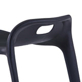 Stackable Stools 4 pcs Black Plastic - Close-Up Angle