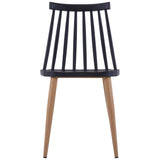 Dining Chairs 2 pcs Black Plastic - Front View