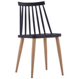 Dining Chairs 2 pcs Black Plastic - Side View