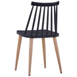 Dining Chairs 2 pcs Black Plastic - 45-Degree Angle