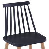 Dining Chairs 2 pcs Black Plastic - Rear View