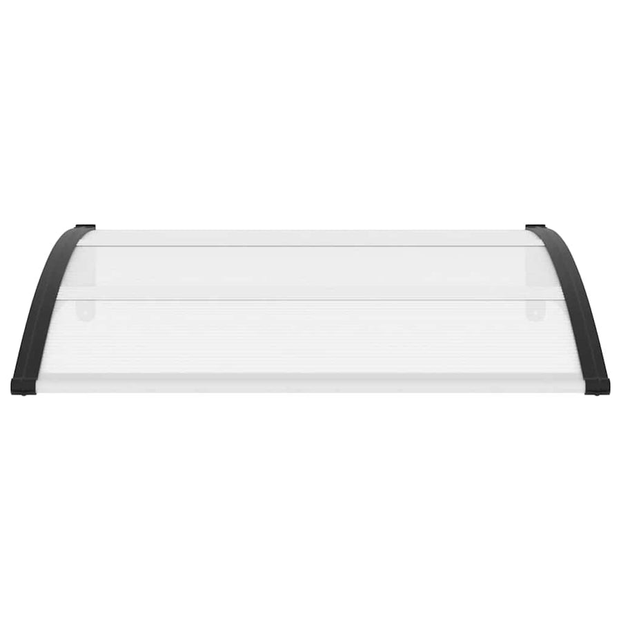 Door Canopy Black and Transparent 120x75 cm PC