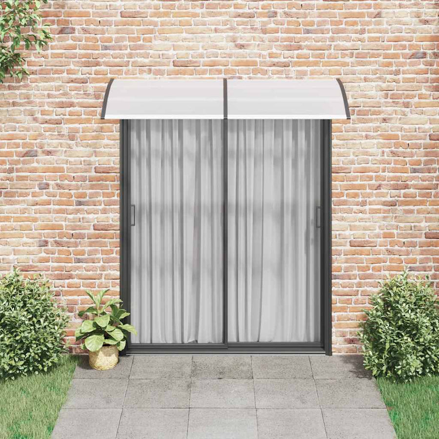 Door Canopy Black and Transparent 200x75 cm PC