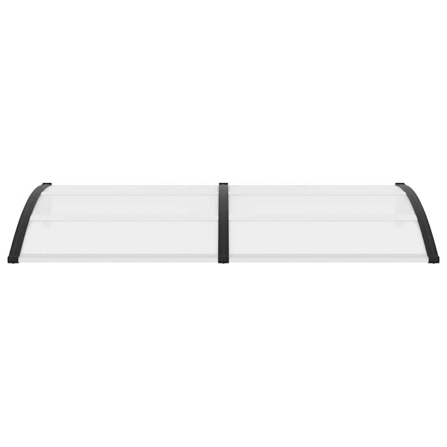 Door Canopy Black and Transparent 200x75 cm PC