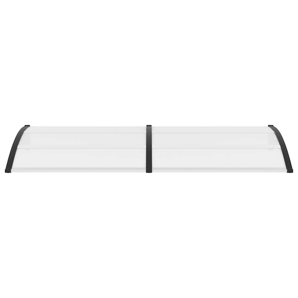 Door Canopy Black and Transparent 240x75 cm PC