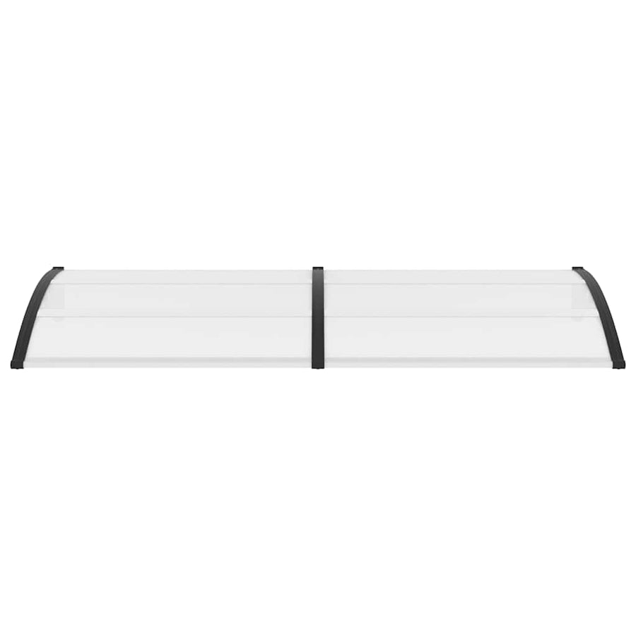 Door Canopy Black and Transparent 240x75 cm PC