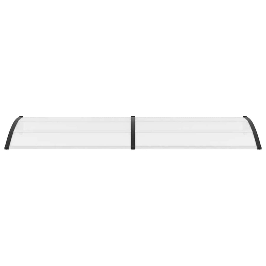 Door Canopy Black and Transparent 300x75 cm PC