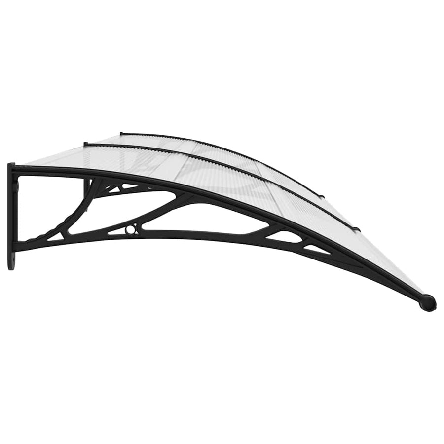 Door Canopy Black and Transparent 300x75 cm PC