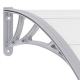 Door Canopy Grey and Transparent 200x75 cm PC - Rear View
