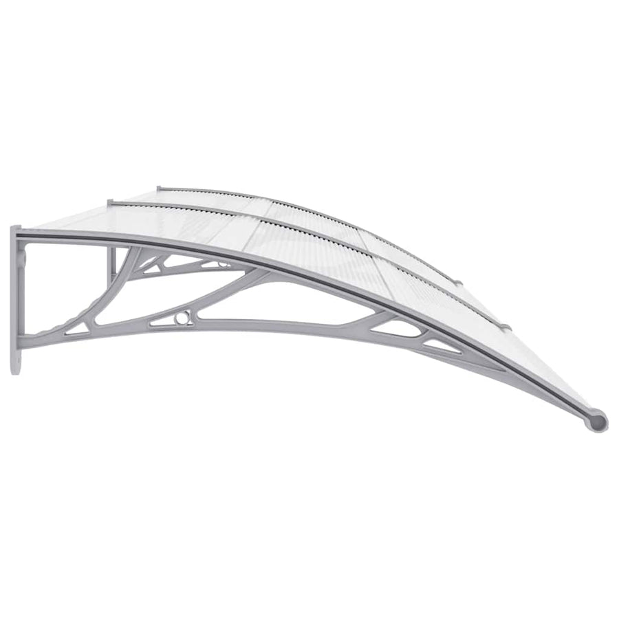 Door Canopy Grey and Transparent 240x75 cm PC