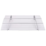 Door Canopy Silver and Transparent 150x90 cm PET - Front View