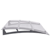 Door Canopy Silver and Transparent 150x90 cm PET