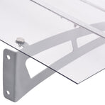 Door Canopy Silver and Transparent 150x90 cm PET