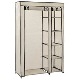 Folding Wardrobe Cream 110x45x175 cm Fabric - Side View