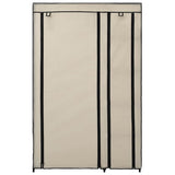 Folding Wardrobe Cream 110x45x175 cm Fabric