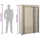 Folding Wardrobe Cream 110x45x175 cm Fabric