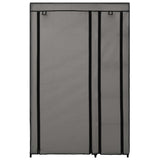 Folding Wardrobe Grey 110x45x175 cm Fabric - Side View