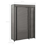 Folding Wardrobe Grey 110x45x175 cm Fabric - Close-Up Angle