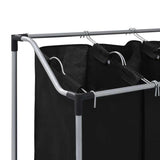 Laundry Sorter with 3 Bags Black Steel - Extra Image
