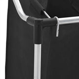 Laundry Sorter with 3 Bags Black Steel