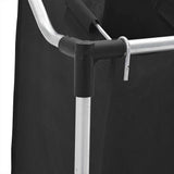 Laundry Sorter with 3 Bags Black Steel - Extra Image
