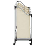 Laundry Sorter with 3 Bags Cream Steel