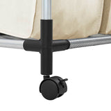 Laundry Sorter with 3 Bags Cream Steel - Extra Image