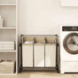 Laundry Sorter with 3 Bags Cream Steel