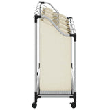 Laundry Sorter with 4 Bags Cream Steel