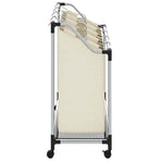 Laundry Sorter with 4 Bags Cream Steel
