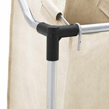 Laundry Sorter with 4 Bags Cream Steel - Low Angle