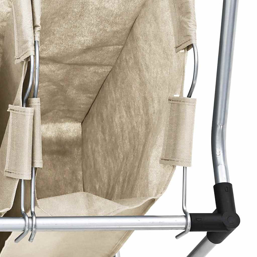 Laundry Sorter with 4 Bags Cream Steel