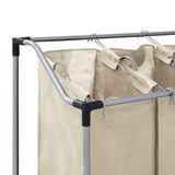 Laundry Sorter with 4 Bags Cream Steel - Extra Image