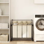 Laundry Sorter with 4 Bags Cream Steel
