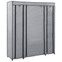 Wardrobe with Compartments and Rods Grey 150x45x176 cm Fabric