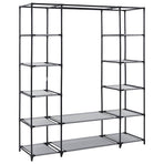 Wardrobe with Compartments and Rods Grey 150x45x176 cm Fabric