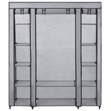 Wardrobe with Compartments and Rods Grey 150x45x176 cm Fabric