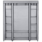 Wardrobe with Compartments and Rods Grey 150x45x176 cm Fabric