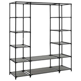 Wardrobe with Compartments and Rods Grey 150x45x176 cm Fabric - 45-Degree Angle