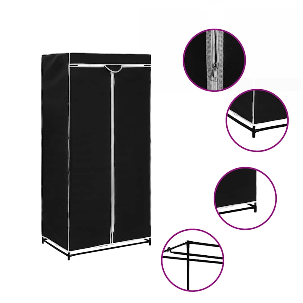 Wardrobe Black 75x50x160 cm