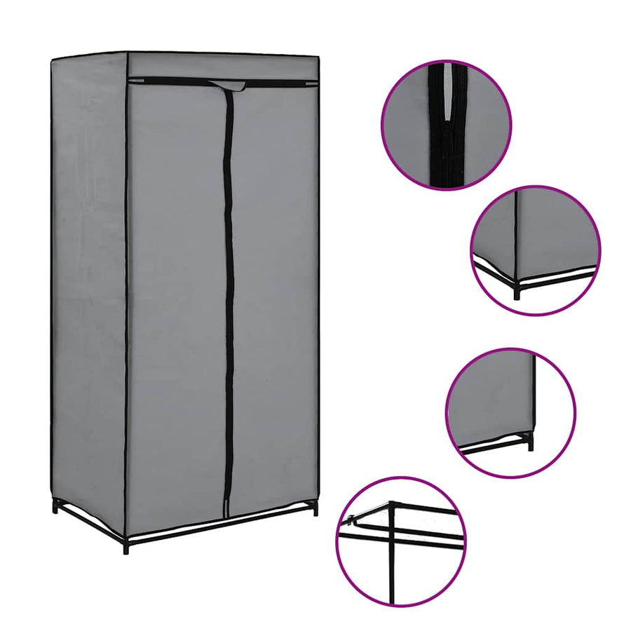 Wardrobe Grey 75x50x160 cm