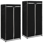 Wardrobes 2 pcs Black 75x50x160 cm